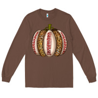 Chestnut Baseball Pumpkin Long Sleeve Tee - texasbilliewilder