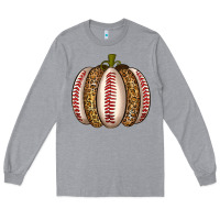 Heather Grey Baseball Pumpkin Long Sleeve Tee - texasbilliewilder