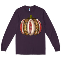Plum Baseball Pumpkin Long Sleeve Tee - texasbilliewilder