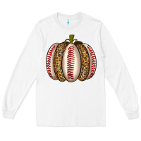 White Baseball Pumpkin Long Sleeve Tee - texasbilliewilder