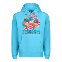 Ocean Blue taste like freedom 4th of july Premium Hoodie - FaDigitalArtStudio