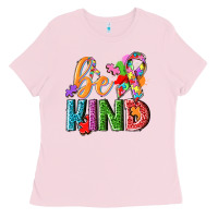 Bubblegum Pink autism be kind Ladies Tee - NancyCooperArtShop