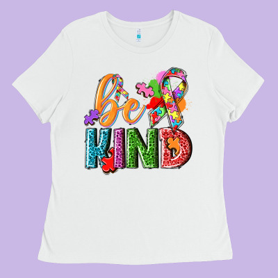 Autism Be Kind Ladies Tee Designed By Nancycooperartshop