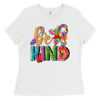 White autism be kind Ladies Tee - NancyCooperArtShop