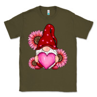Army Green valentines day with sunflowers gnomes Classic Tee - RanaPortraitStore