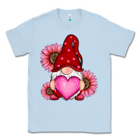 Dusty Blue valentines day with sunflowers gnomes Classic Tee - RanaPortraitStore