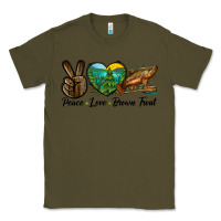 Army Green Peace Love Brown Trout Classic Tee - LillyAllenDesigns