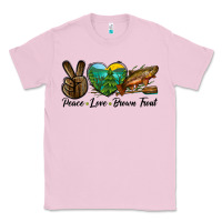 Bubblegum Pink Peace Love Brown Trout Classic Tee - LillyAllenDesigns
