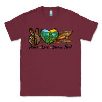 Burgundy Peace Love Brown Trout Classic Tee - LillyAllenDesigns