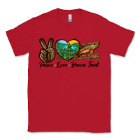 Red Peace Love Brown Trout Classic Tee - LillyAllenDesigns