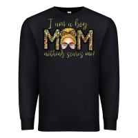Black Iam Boy Mom Nothing Scares Me Premium Sweatshirt - CowhideDigitalArt