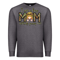 Charcoal Heather Iam Boy Mom Nothing Scares Me Premium Sweatshirt - CowhideDigitalArt