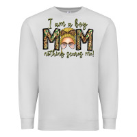 Dove Grey Iam Boy Mom Nothing Scares Me Premium Sweatshirt - CowhideDigitalArt