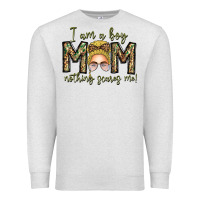 Oatmeal Heather Iam Boy Mom Nothing Scares Me Premium Sweatshirt - CowhideDigitalArt