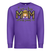 Purple Iam Boy Mom Nothing Scares Me Premium Sweatshirt - CowhideDigitalArt