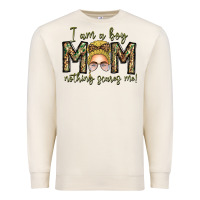 Sandshell Iam Boy Mom Nothing Scares Me Premium Sweatshirt - CowhideDigitalArt