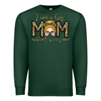 Sports Green Iam Boy Mom Nothing Scares Me Premium Sweatshirt - CowhideDigitalArt