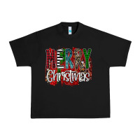 Black Merry Christmas Buffalo Plaid Leopard Urban Heavy Tee - Bettercallsaul