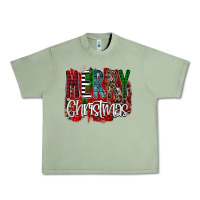Oil Green Merry Christmas Buffalo Plaid Leopard Urban Heavy Tee - Bettercallsaul