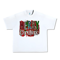 White Merry Christmas Buffalo Plaid Leopard Urban Heavy Tee - Bettercallsaul