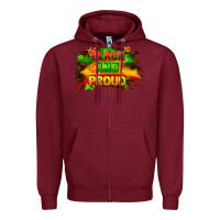 Burgundy black and proud Zipper Hoodie - FaDigitalArtStudio