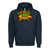 Navy black and proud Zipper Hoodie - FaDigitalArtStudio