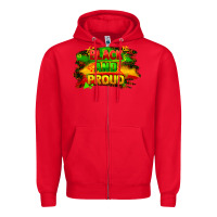 Red black and proud Zipper Hoodie - FaDigitalArtStudio