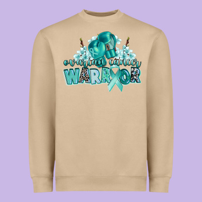 Ovarian Cancer Warrior Heavyweight Sweatshirt Designed By Cowgirlartshop