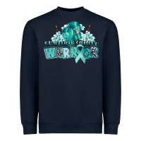 Navy ovarian cancer warrior Heavyweight Sweatshirt - CowGirlArtShop