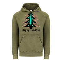 Vintage Olive Happy Holidays Tree Vintage Hoodie - Bettercallsaul