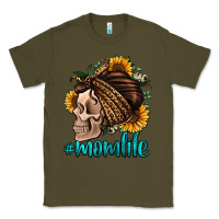 Army Green momlife skull with bandana Classic Tee - Jasminsmagicworld