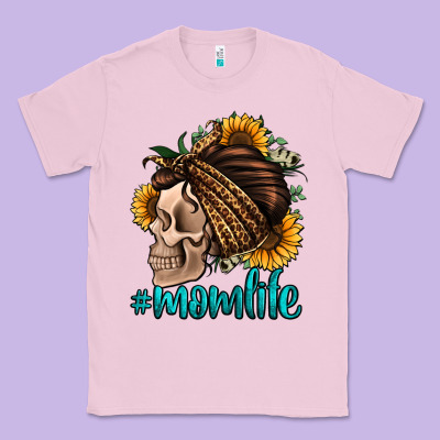 Momlife Skull With Bandana Classic Tee Designed By Jasminsmagicworld