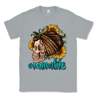 Heather Grey momlife skull with bandana Classic Tee - Jasminsmagicworld
