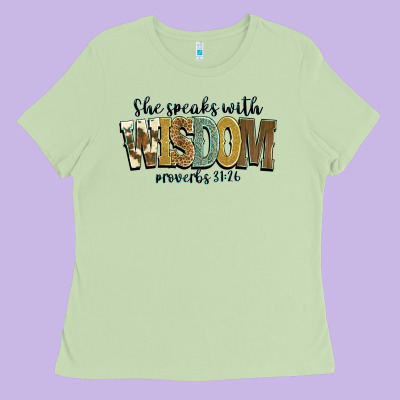 She Speaks With Wisdom Proverbs 31 26 Ladies Tee Designed By Nancycooperartshop