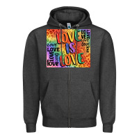 Charcoal Heather Pride love is love Zipper Hoodie - FaDigitalArtStudio