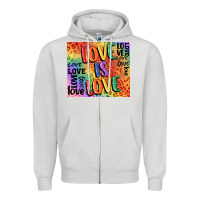 Pride Love Is Love Zipper Hoodie | Teevron