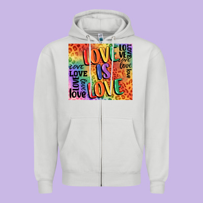 Pride Love Is Love Zipper Hoodie Designed By Fadigitalartstudio