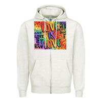 Oatmeal Heather Pride love is love Zipper Hoodie - FaDigitalArtStudio