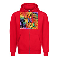 Red Pride love is love Zipper Hoodie - FaDigitalArtStudio