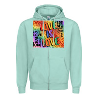 Seafoam Pride love is love Zipper Hoodie - FaDigitalArtStudio