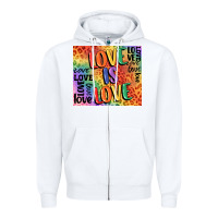 White Pride love is love Zipper Hoodie - FaDigitalArtStudio