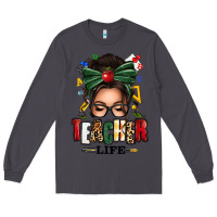 Smoke teacher life afro messy bun Long Sleeve Tee - texasbilliewilder