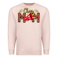 Pale Pink cheer mom Premium Sweatshirt - CowhideDigitalArt