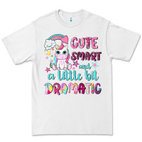 White cute smart and a little bit dramatic with unicorn Premium Tee - NancyCooperArtShop