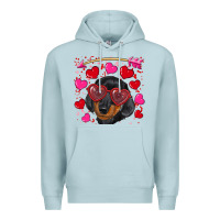 Blue Mist valentine's day  dachshund puppy Premium Hoodie - RanaPortraitStore