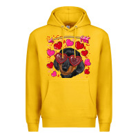 Lemon valentine's day  dachshund puppy Premium Hoodie - RanaPortraitStore