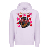 Lilac valentine's day  dachshund puppy Premium Hoodie - RanaPortraitStore