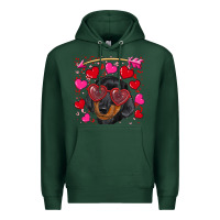 Sports Green valentine's day  dachshund puppy Premium Hoodie - RanaPortraitStore