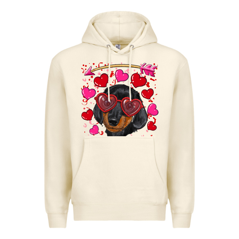 Valentine's Day  Dachshund Puppy Premium Hoodie by RanaPortraitStore | Teevron