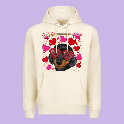 Valentine's Day  Dachshund Puppy Premium Hoodie Designed By Ranaportraitstore